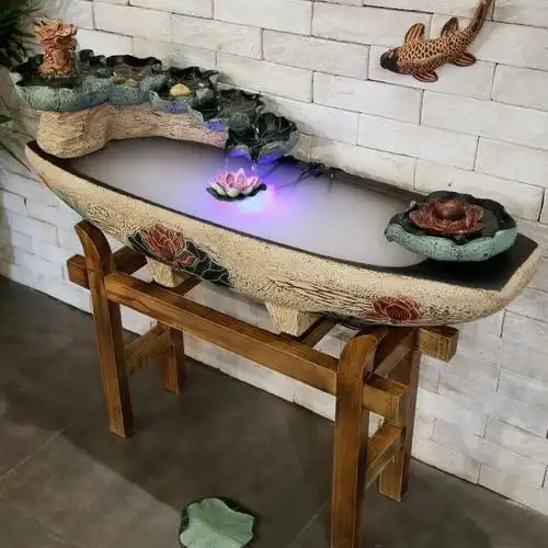 落地式石头家居现代大厅水景假山流水喷泉鱼缸小型摆件个性室内