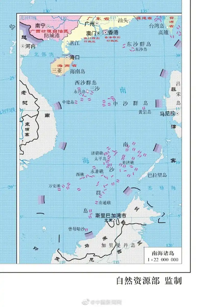 这就是标准中国地图##这就是南海九段线#(图源:中华人民共和国自然