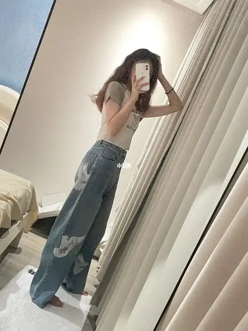 好穿到脚趾扣地@白敬亭168/88 xs码goodbai白鸽阔腿裤非常遮小肚子[点