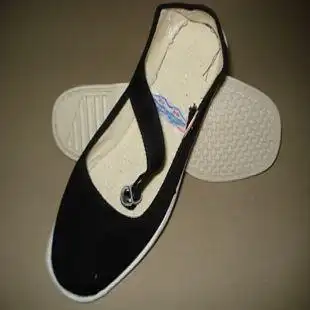 上海双鸥塑底一带布鞋女款平底单鞋大码女鞋41-45/黑白两色