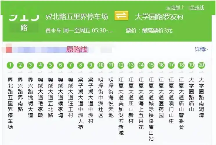 6月10日起武汉这条公交终点调整至金融港