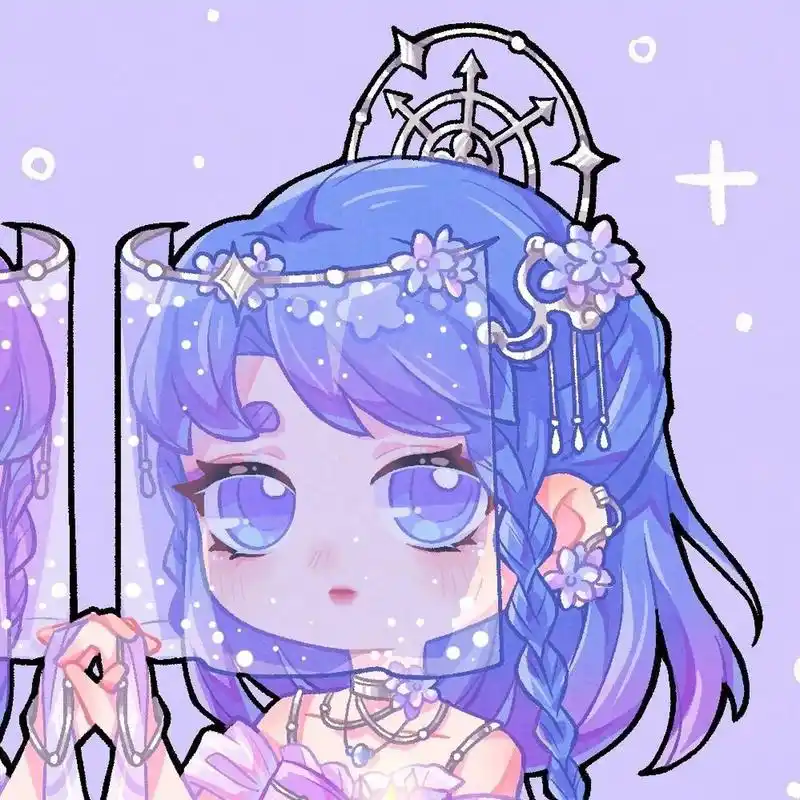 花朵拟人|q版|蓝星花 蓝星花的q版拟人来啦 78蓝星花78花语:互信