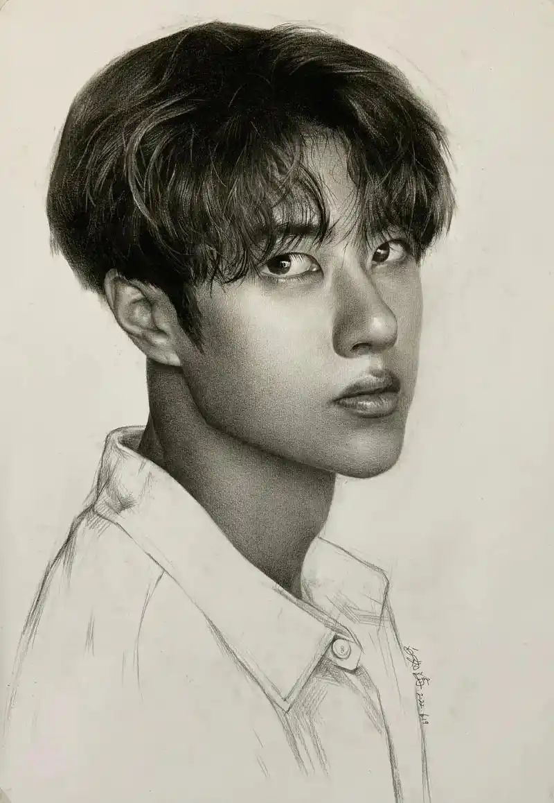 谁的男朋友这么帅?#王一博#素描人像 #男朋友 - 抖音