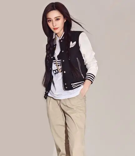 三叶草阿迪达斯女范冰冰棒球衫毛呢卫衣外套夹克w64408
