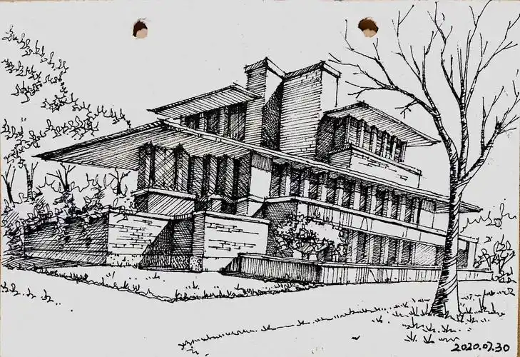 手绘现代建筑|纯艺术|绘画|xianzhixuanjue - 临摹作品 - 站酷 (zcool