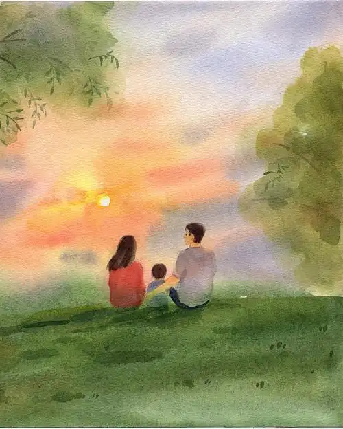 家人人物插画素材-家人人物插画图片