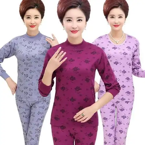 老年人秋衣秋裤套装女纯棉老太太老人奶奶线衣线裤套装女70-80岁