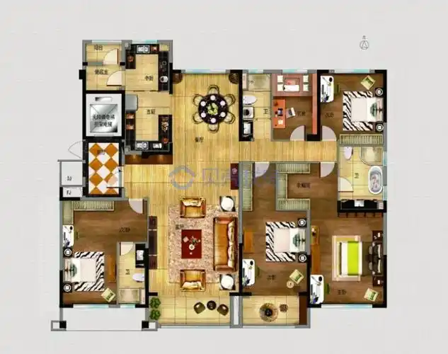 【恒通碧水蓝湾_高邮恒通碧水蓝湾楼盘】五居室户型图|5室2厅1厨3卫建