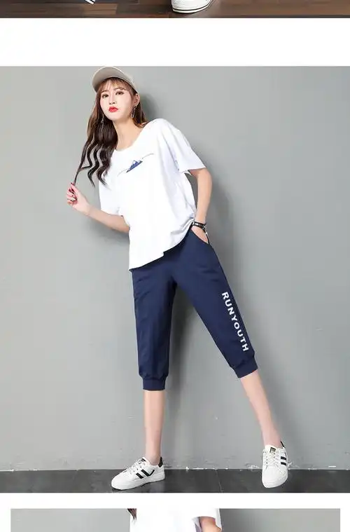女装短裤夏季新款纯棉七分裤女宽松运动裤女夏季薄款短裤休闲哈伦卫裤