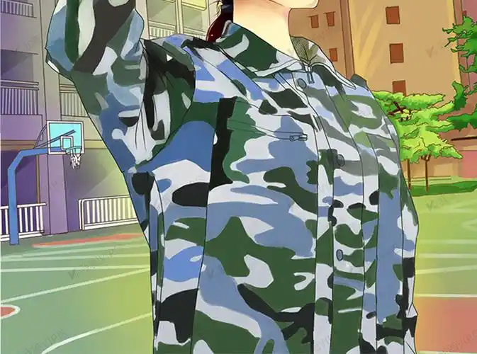 清新校园开学军训季敬礼女孩插画