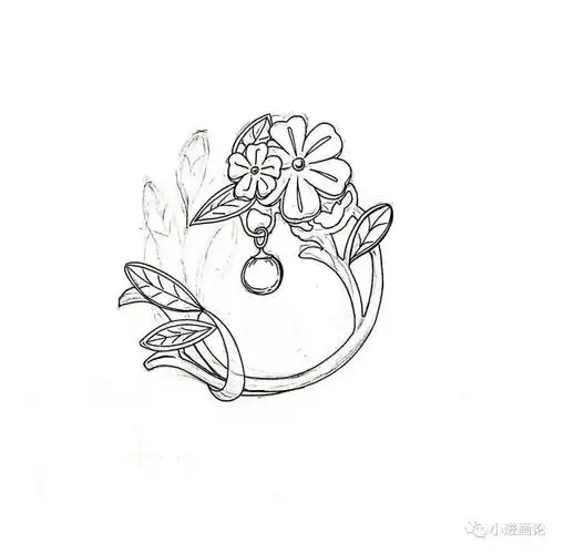线描打卡教程第三期第4次一枚小花胸针