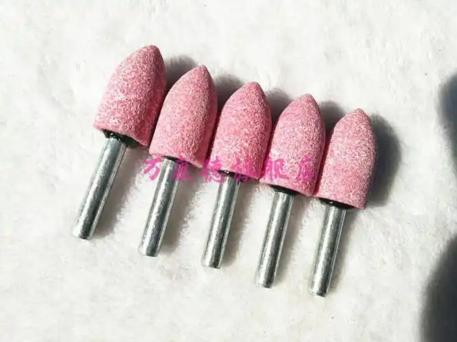 砂轮磨头金属打磨红刚玉异形砂轮电磨机6mm电动直磨机内磨头圆锥形6mm