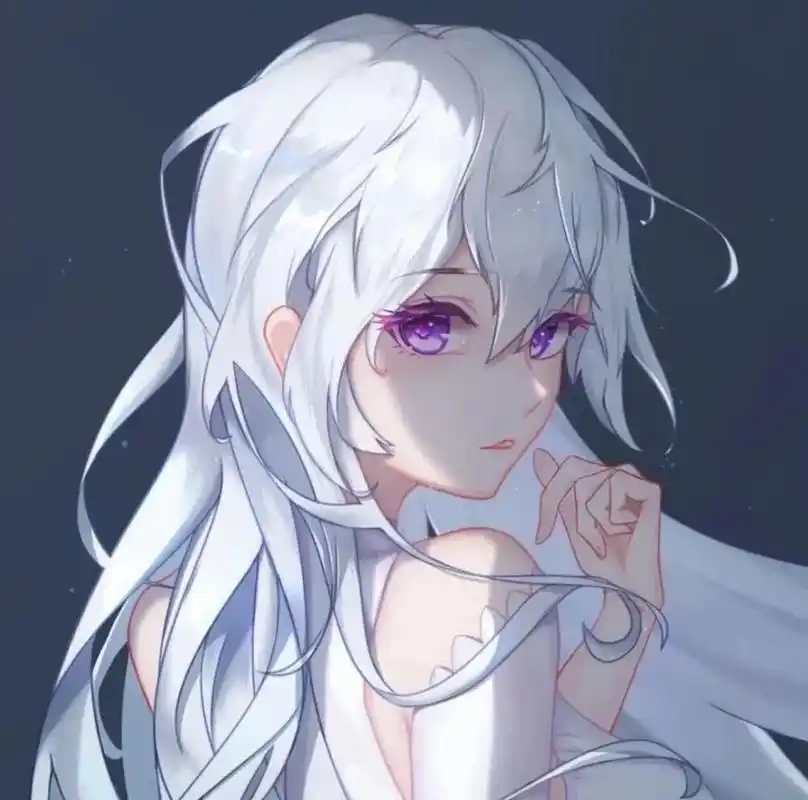 好看的治愈系白发动漫女生头像