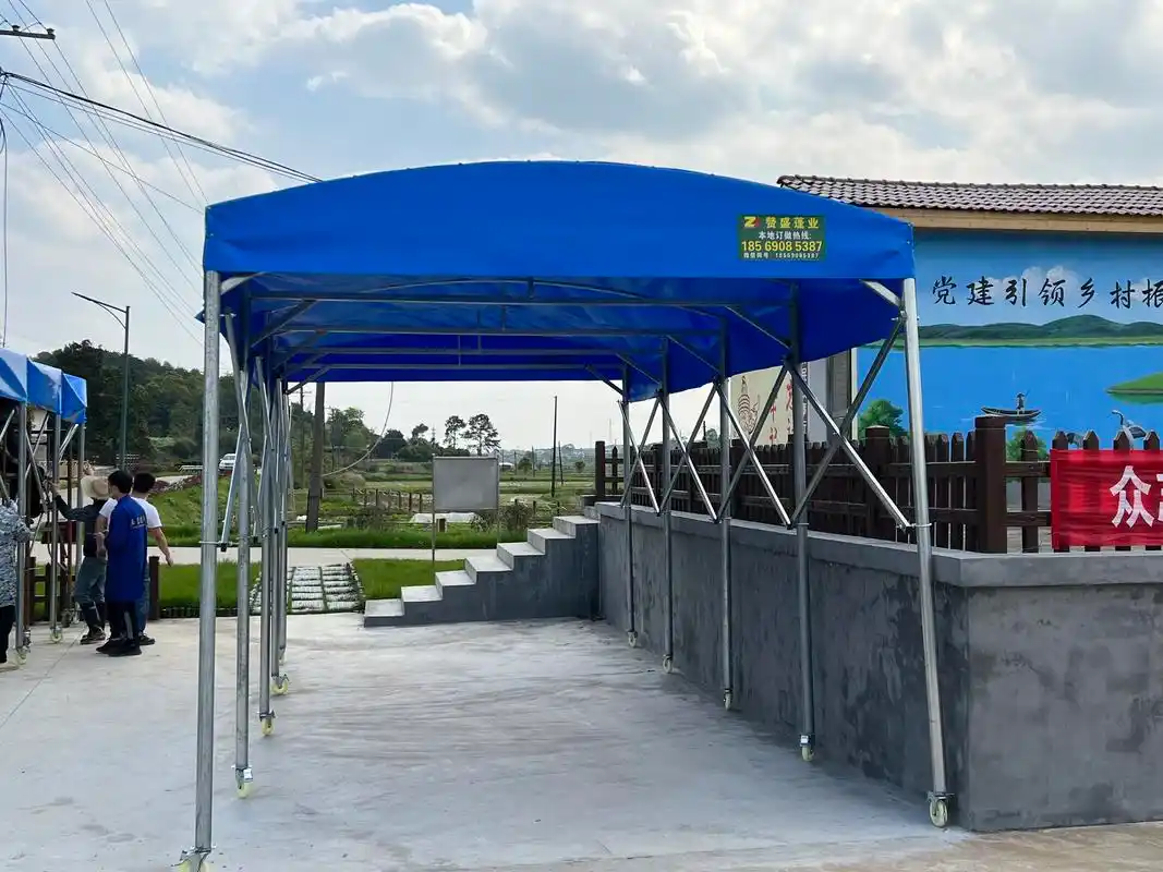 移动推拉雨棚活动帐篷遮阳防晒隔离蓬伸缩雨棚