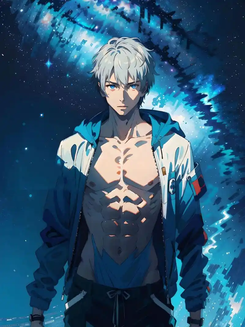 夜空下的机械腹肌小哥哥丨动漫壁纸 今日份的腹肌小哥哥真的很令人