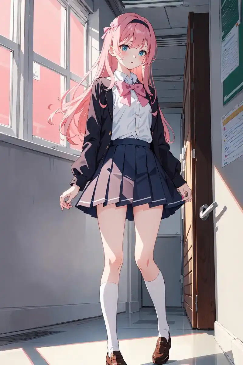 粉毛jk[期待][滑稽]  #二次元美图