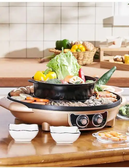 锅圈烧烤锅无烟烤肉锅一人食烤肉炉室外烤锅用烤肉食汇烧烤锅 42cm黑