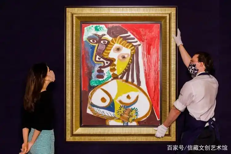 当晚的畅销的作品之一是巴勃罗·毕加索的晚期双人画《捧花的男人和