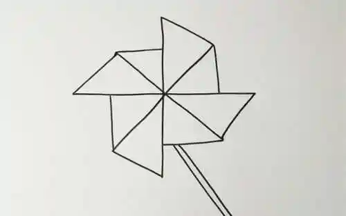 风车简笔画幼儿园画法步骤 好看简单风车简笔画怎么画