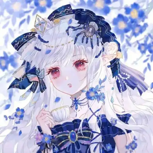 蓝色星空梦幻少女头像