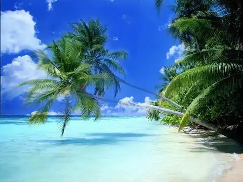 清新夏季海景蓝色简约手绘广告背景