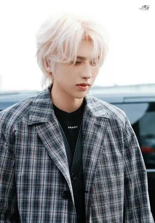 蔡徐坤粉色头发格子大衣造型好惊艳,仿佛漫撕男从小说中走了出来_米兰