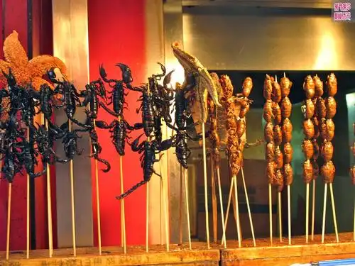 北京王府井小吃街专卖烤蝎子!