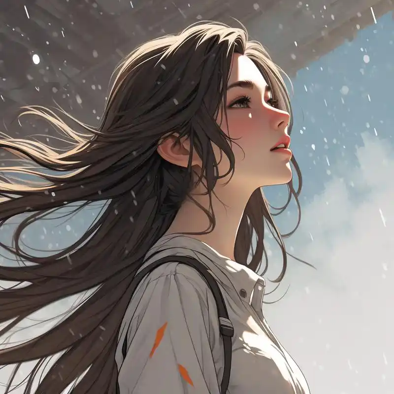 96唯美长发美女侧脸头像94