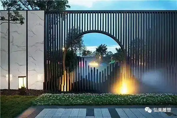 售楼部大门入口特色景墙屏风隔断款式设计大全