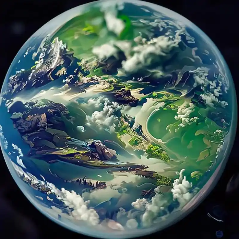 从太空看地球美若处子.钟雪灵原创ai绘画再现从太空看地球美若 - 抖音