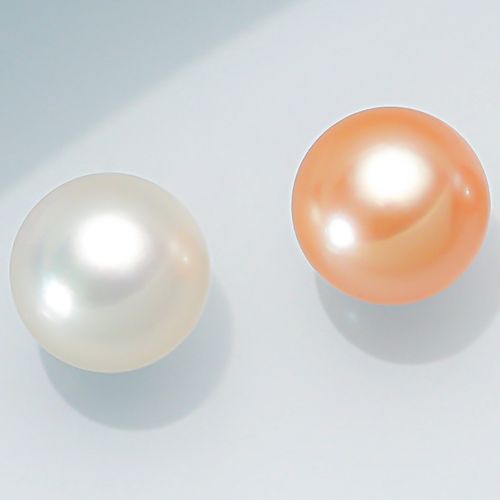 一颗天然珍珠正圆强光近无暇单颗裸珠白紫色diy做吊坠耳坠路路通