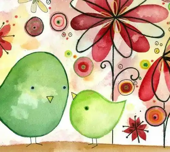 儿童水彩画素材儿童水彩颜料画图片