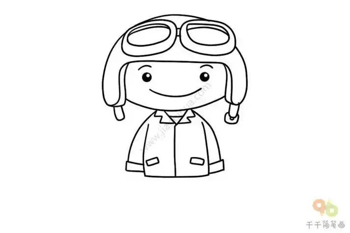 飞行员飞行简笔画