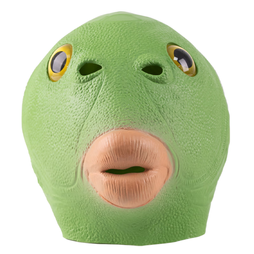 tatanice绿头鱼头套面具解压玩具搞怪搞笑鱼头怪帽子整蛊道具生日礼物