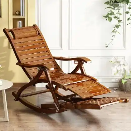 折叠躺椅老人竹摇摇椅家用午睡凉椅成年人办公室休闲睡椅靠背椅子
