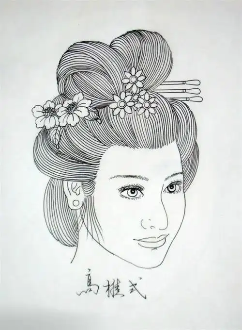 素材各种古装发型的画法