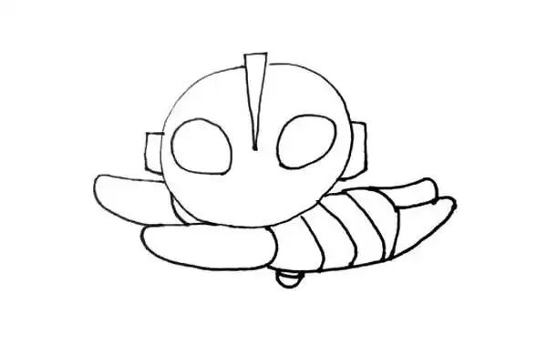 飞行中的奥特曼简笔画步骤图文教程彩色版画法