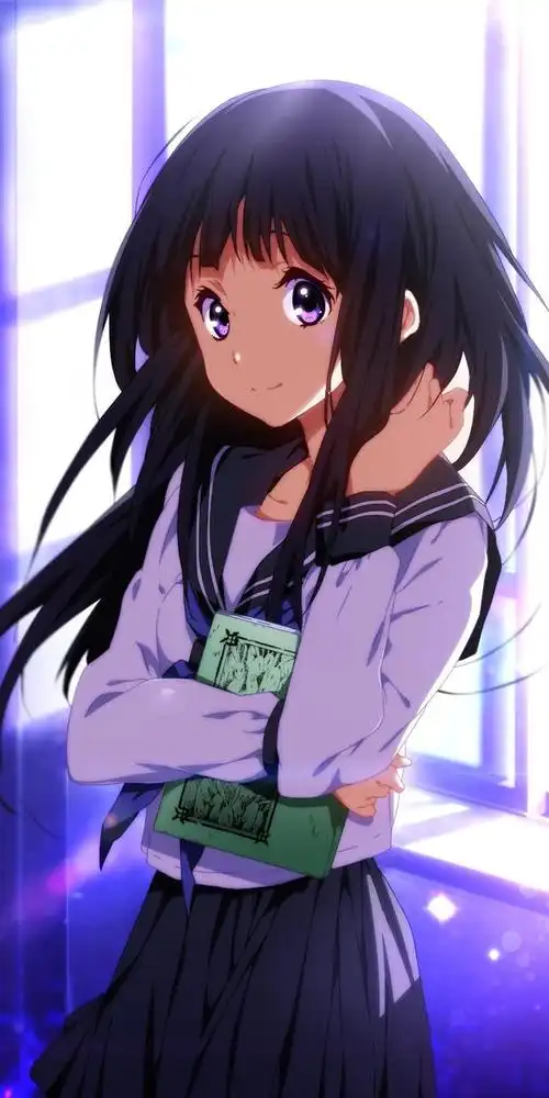 《冰菓》千反田爱瑠,外表清纯,可爱过头的好奇宝宝,全面屏壁纸