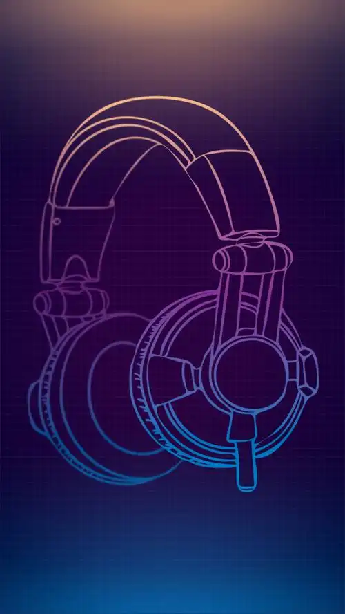 简约文艺清新音乐耳机h5背景