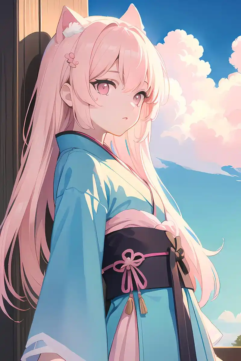 粉毛猫耳娘[期待]  #猫耳娘# #二次元美图