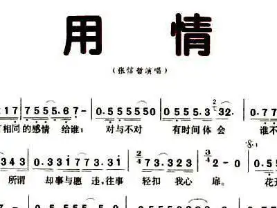 用情 张信哲 歌谱 简谱