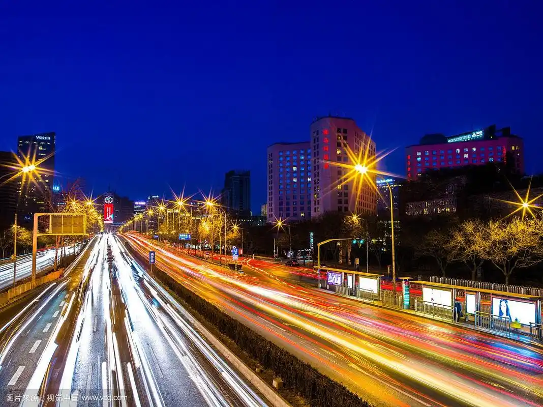 北京城市道路立交桥夜景