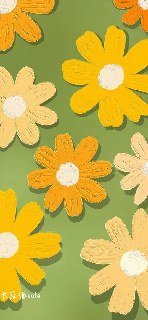 油画棒系列碎花壁纸