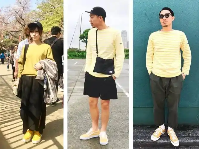 他们选择了用上半身黄色来呼应球鞋,如果鞋子加裤子大面