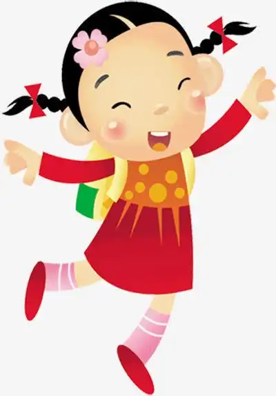 手绘可爱红衣服女生