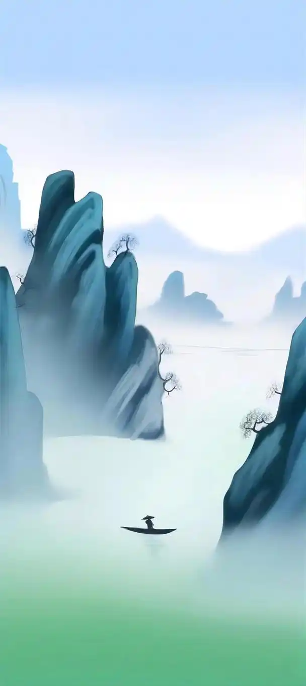 国风山水壁纸|浮云一别后,流水十年间