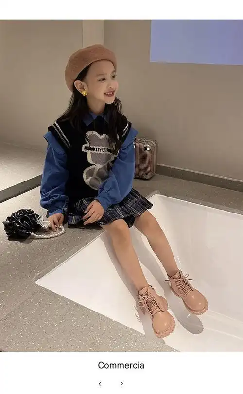 136岁女童鞋马丁靴2021冬季新款英伦风短靴儿童冬款童靴加绒女孩靴子