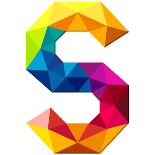 卡通炫彩几何拼接字母s