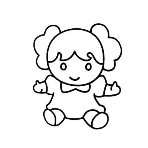 女生幼儿人物画简笔画 简笔画图片大全-蒲城教育文学网