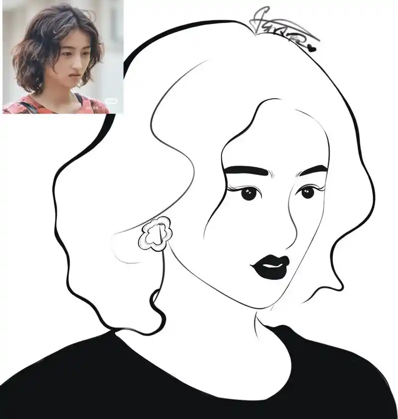 原创极简手绘头像分享丨ins风简约装饰插画张子枫